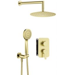 Deante Arnika zestaw prysznicowy podtynkowy z deszczownicą złoty BXYZRQAM