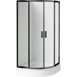 Deante Funkia kabina z brodzikiem 90x90 cm półokrągła czarny mat/szkło przezroczyste KDDZN51K