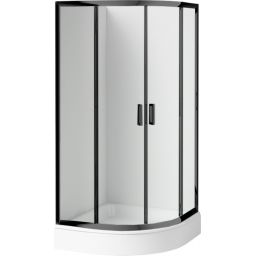 Deante Funkia kabina z brodzikiem 80x80 cm półokrągła czarny mat/szkło przezroczyste KDDZN52K