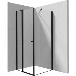 Deante Kerria Plus kabina prysznicowa 90x90 cm kwadratowa czarny mat/szkło przezroczyste KKNNU09S09