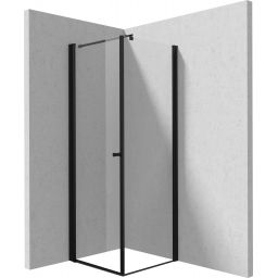 Deante Kerria Plus kabina prysznicowa 80x80 cm kwadratowa czarny mat/szkło przezroczyste KKNNW08S08