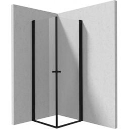 Deante Kerria Plus kabina prysznicowa 80x80 cm kwadratowa czarny mat/szkło przezroczyste KKNNW08W08