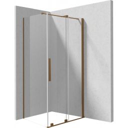 Deante Prizma kabina prysznicowa 140x70 cm prostokątna brąz szczotkowany/szkło przezroczyste KPNCP14S07