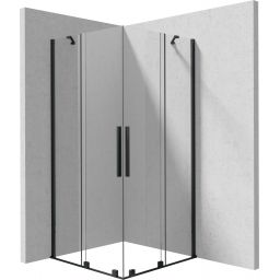 Deante Kerria Plus kabina prysznicowa 90x90 cm kwadratowa czarny mat/szkło przezroczyste KPNNP09P09