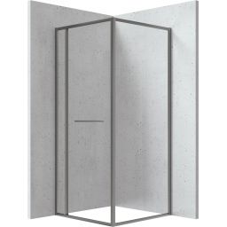 Deante Blur kabina prysznicowa 80x80 cm kwadratowa titanium/szkło przezroczyste KQB_D088P