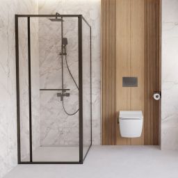 Deante Blur kabina prysznicowa 80x80 cm kwadratowa titanium/szkło przezroczyste KQB_D088P