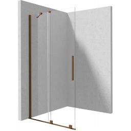 Deante Prizma ścianka prysznicowa walk-in 140 cm brąz szczotkowany/szkło przezroczyste KTJ_C34R