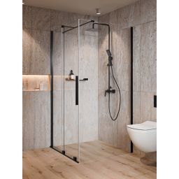 Deante Prizma ścianka prysznicowa walk-in 100 cm czarny mat/szkło przezroczyste KTJ_N30P