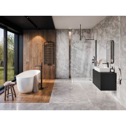 Deante Prizma ścianka prysznicowa walk-in 110 cm czarny mat/szkło przezroczyste KTJ_N31P