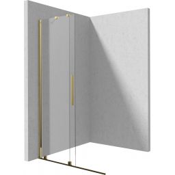Deante Prizma ścianka prysznicowa walk-in 140 cm złoty połysk/szkło przezroczyste KTJ_Z34R