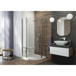 Deante Cubic brodzik 80x80 cm półokrągły biały KTK052B