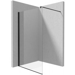 Deante Kerria Plus ścianka prysznicowa walk-in 140 cm czarny mat/szkło przezroczyste KTS_N34P