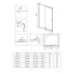 Deante Kerria Plus drzwi prysznicowe 100 cm rozsuwane chrom połysk/szkło przezroczyste KTSP010P