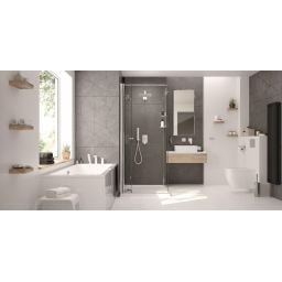 Deante Kerria Plus drzwi prysznicowe 90 cm składane chrom połysk/szkło przezroczyste KTSX041P