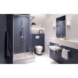 Deante Funkia kabina prysznicowa 80 cm kwadratowa chrom/szkło przezroczyste KYC042K