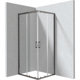 Deante Funkia Evo kabina prysznicowa 90x80 cm prostokątna grafitowy szczotkowany/szkło przezroczyste KYC_D089P