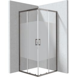 Deante Funkia Evo kabina prysznicowa 80x80 cm kwadratowa grafitowy mat/szkło ze wzorem pas KYCDE88P
