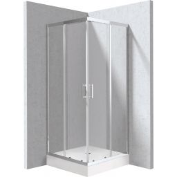 Deante Funkia Evo kabina z brodzikiem 90x90 cm kwadratowa chrom połysk/szkło przezroczyste KYCZ0099P
