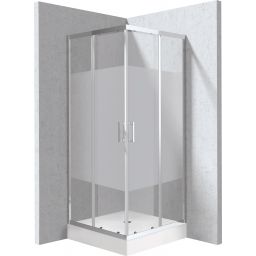 Deante Funkia Evo kabina z brodzikiem 80x80 cm kwadratowa chrom połysk/szkło przezroczyste KYC_Z0E88P