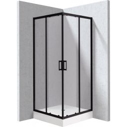 Deante Funkia Evo kabina z brodzikiem 80x80 cm kwadratowa czarny mat/szkło przezroczyste KYC_ZN088P