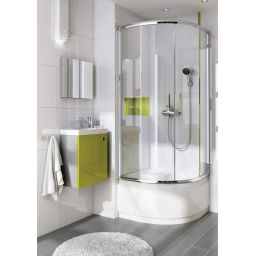 Deante Funkia kabina prysznicowa 90 cm półokrągła chrom/szkło przezroczyste KYP051K