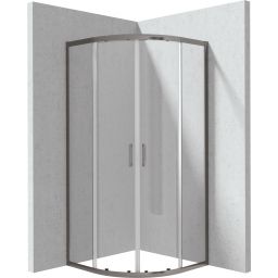 Deante Funkia Evo kabina prysznicowa 90x90 cm półokrągła titanium/szkło przezroczyste KYP_D099P