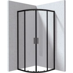 Deante Funkia Evo kabina prysznicowa 80x80 cm półokrągła czarny mat/szkło przezroczyste KYP_N088P