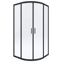 Deante Funkia kabina prysznicowa 90x90 cm półokrągła czarny mat/szkło przezroczyste KYP_N51K