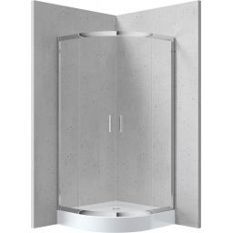 Deante Funkia kabina z brodzikiem 90x90 cm półokrągła chrom połysk/szkło przezroczyste KYPZ051K