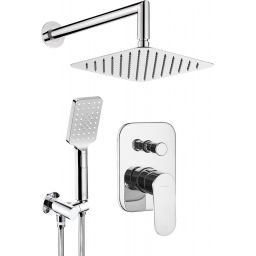 Deante Alpinia bateria prysznicowa podtynkowa z deszczownicą i kompletem prysznicowym chrom NAC09LP