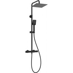 Deante zestaw prysznicowy termostatyczny z deszczownicą czarny mat NACN4HT