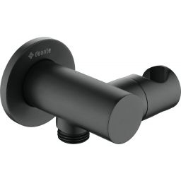 Deante Cascada Nero przyłącze kątowe z uchwytem czarny mat NACN57K