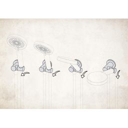 Deante Cascada przyłącze kątowe z uchwytem czarny mat NACN58K