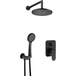 Deante Alpinia zestaw prysznicowy podtynkowy z deszczownicą czarny NAC_N9ER