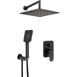 Deante Arnika zestaw prysznicowy podtynkowy z deszczownicą czarny NAC_N9LP