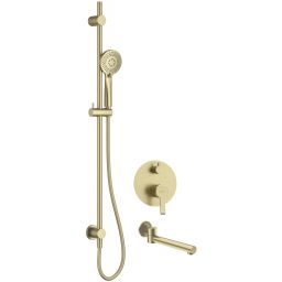 Deante Arnika zestaw wannowo-prysznicowy podtynkowy złoty NAC_R9QA