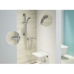 Deante Vital zestaw prysznicowy ścienny z uchwytem dla niepełnosprawnych chrom NIV051K