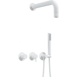 Deante Silia zestaw prysznicowy podtynkowy z deszczownicą biały NQS_A0XK