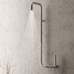 Deante Silia zestaw prysznicowy ścienny z deszczownicą titanium NQS_D4XM