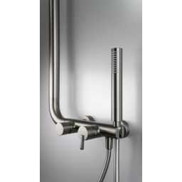 Deante Silia zestaw prysznicowy ścienny z deszczownicą titanium NQS_D4XM