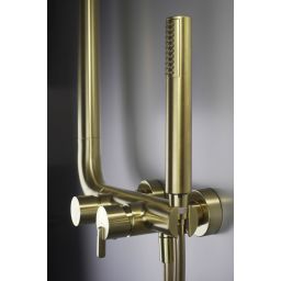 Deante Silia zestaw prysznicowy ścienny z deszczownicą złoty NQS_R4XM