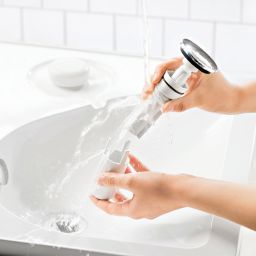 Deante Click-Clack korek do umywalki click-clack z przelewem i syfonem chrom/biały NHC010C