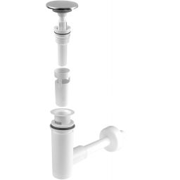 Deante Click-Clack korek do umywalki click-clack z przelewem i syfonem chrom/biały NHC010C