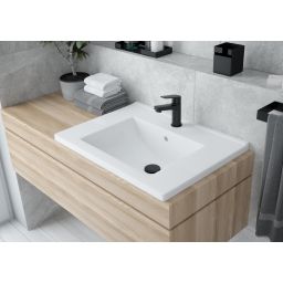 Deante Click-Clack korek do umywalki click-clack z przelewem czarny mat NHCB10B