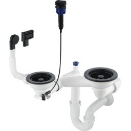 Deante Space Saver syfon do zlewozmywaków granitowych 1,5 i 2-komorowych czarny mat ZXYN973