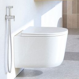 Deante Jasmin miska WC z deską wolnoopadającą wisząca bez kołnierza spłukiwanie wirowe biały CDJD6ZPW