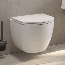 Deante Round miska WC z deską wolnoopadającą wisząca bez kołnierza biały połysk CGRD6ZPW