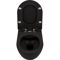 Deante Peonia miska WC z deską wolnoopadającą wisząca bez kołnierza czarny mat CDEDNZPW