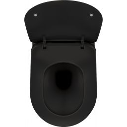 Deante Peonia miska WC z deską wolnoopadającą wisząca bez kołnierza czarny mat CDEDNZPW