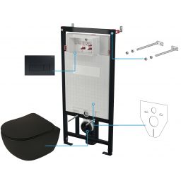 Deante Peonia Zero zestaw stelaż z miską, deską i przyciskiem CDENNZPW